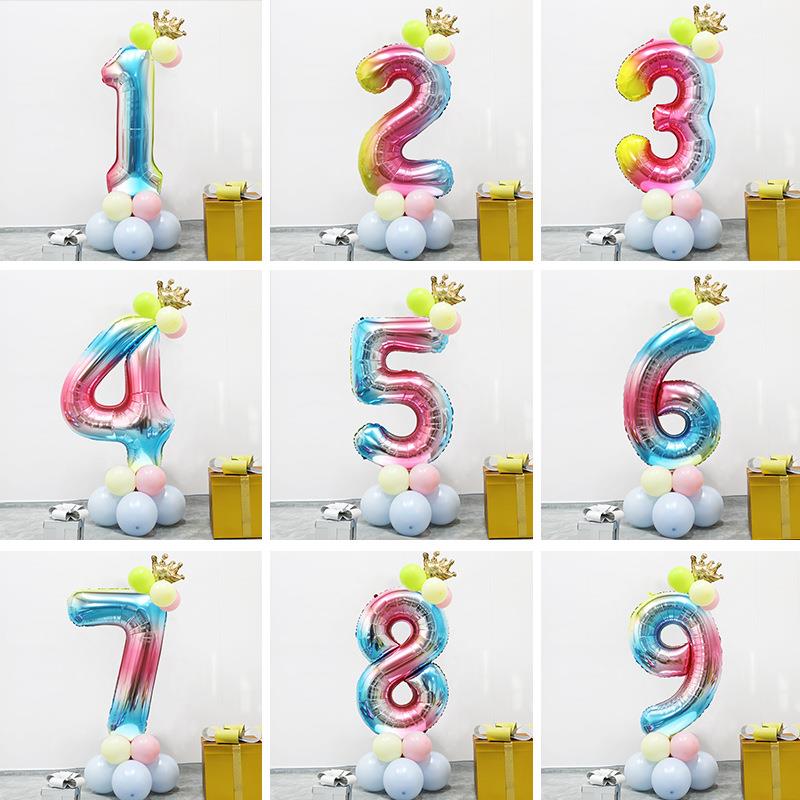 40寸铝膜球路引 特大数字0-9生日派对布置节日装饰可定组装气球定
