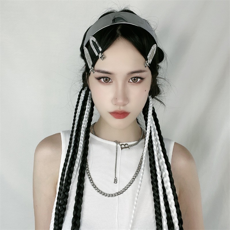 假发女彩色时尚拳击辫绑带式长发麻花脏辫工厂