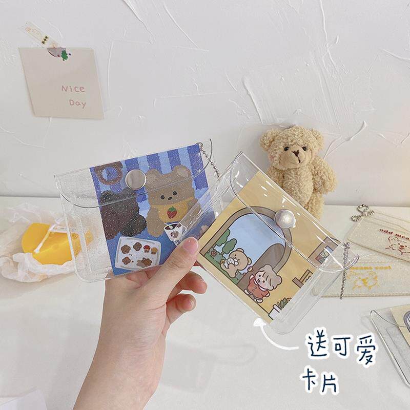 ins风透明卡包女式blingbling超薄小巧便携卡套可爱韩国个性