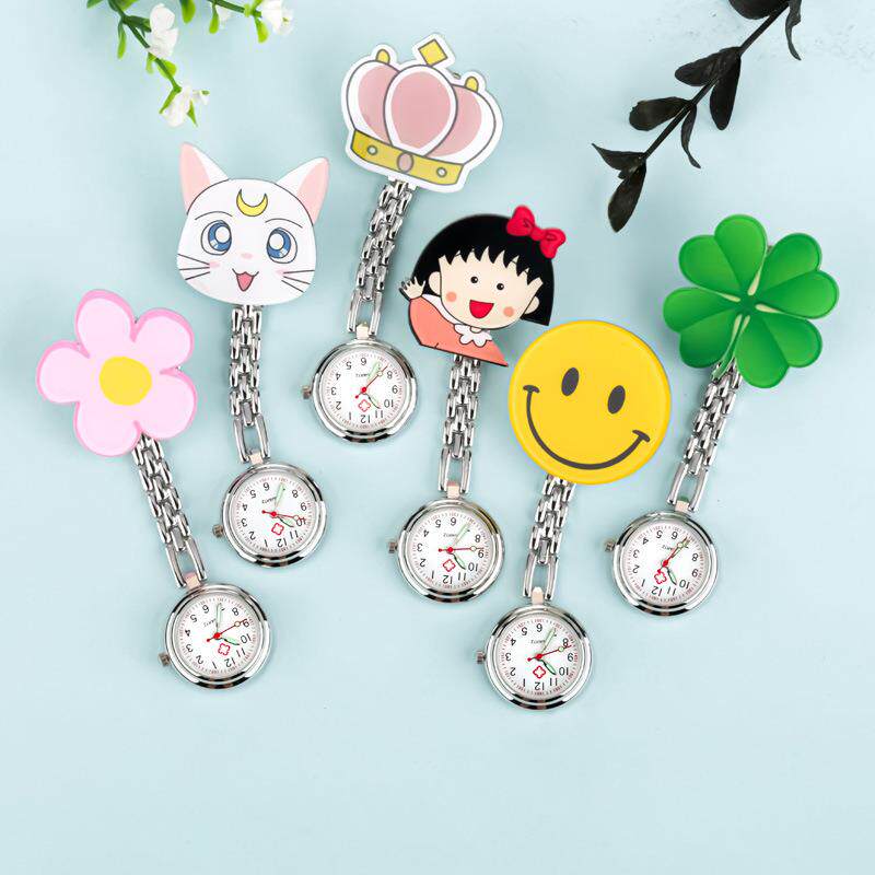 卡通护士表简约可爱小清新医生专用小怀表带夹子学生挂表女款