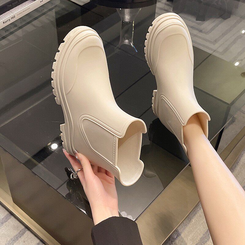 女士雨鞋女款欧美风时尚中筒雨靴防滑防水鞋胶鞋