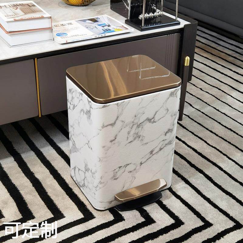 欧式垃圾桶客厅家用高档办公室带盖脚踩大号厨房卧室轻奢脚踏式