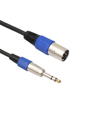 黑色0.3米镀金头立体声6.35公转卡农公调音台麦克风音频转接线定