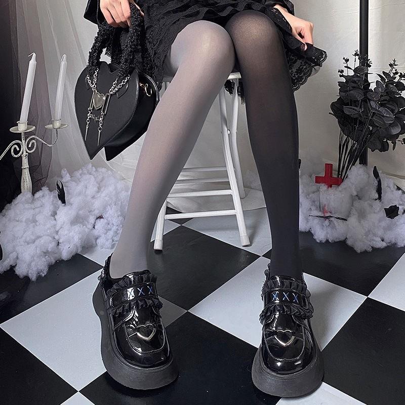 春秋天鹅绒打底袜女士左右拼接丝袜AB双色学生连裤袜鸳鸯袜裤女