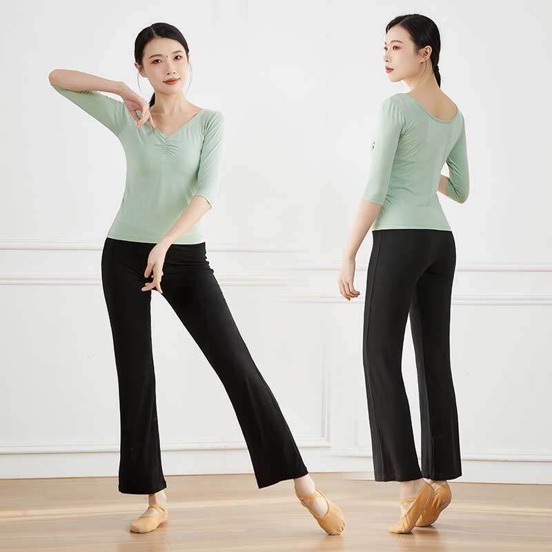 2025舞蹈服套装女中国舞成人练功服莫代尔黑色形体服艺考现代舞服