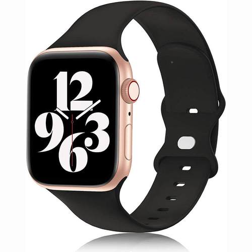 适用手表双扣硅胶表带 Watch 87654321SE色iwatch腕带