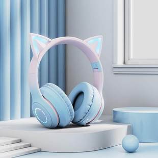 新しいワイヤレス発光 Bluetooth ヘッドセット猫耳ヘッドマウント Bluetooth ヘッドセットゲーム子供用ヘッドマウント Bluetooth ヘッドセット