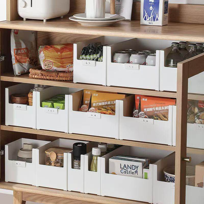 桌面收纳盒塑料厨房冰箱餐具分类面膜整理盒可叠加直角收纳定制