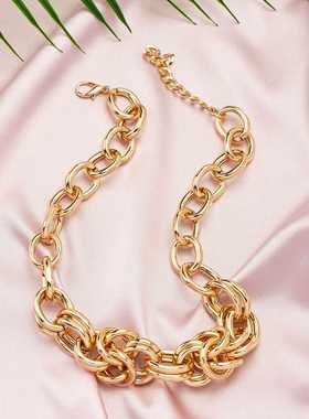 欧美潮流饰品金属粗项链锁骨