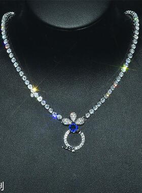 仿真锆石万能项链镀白金