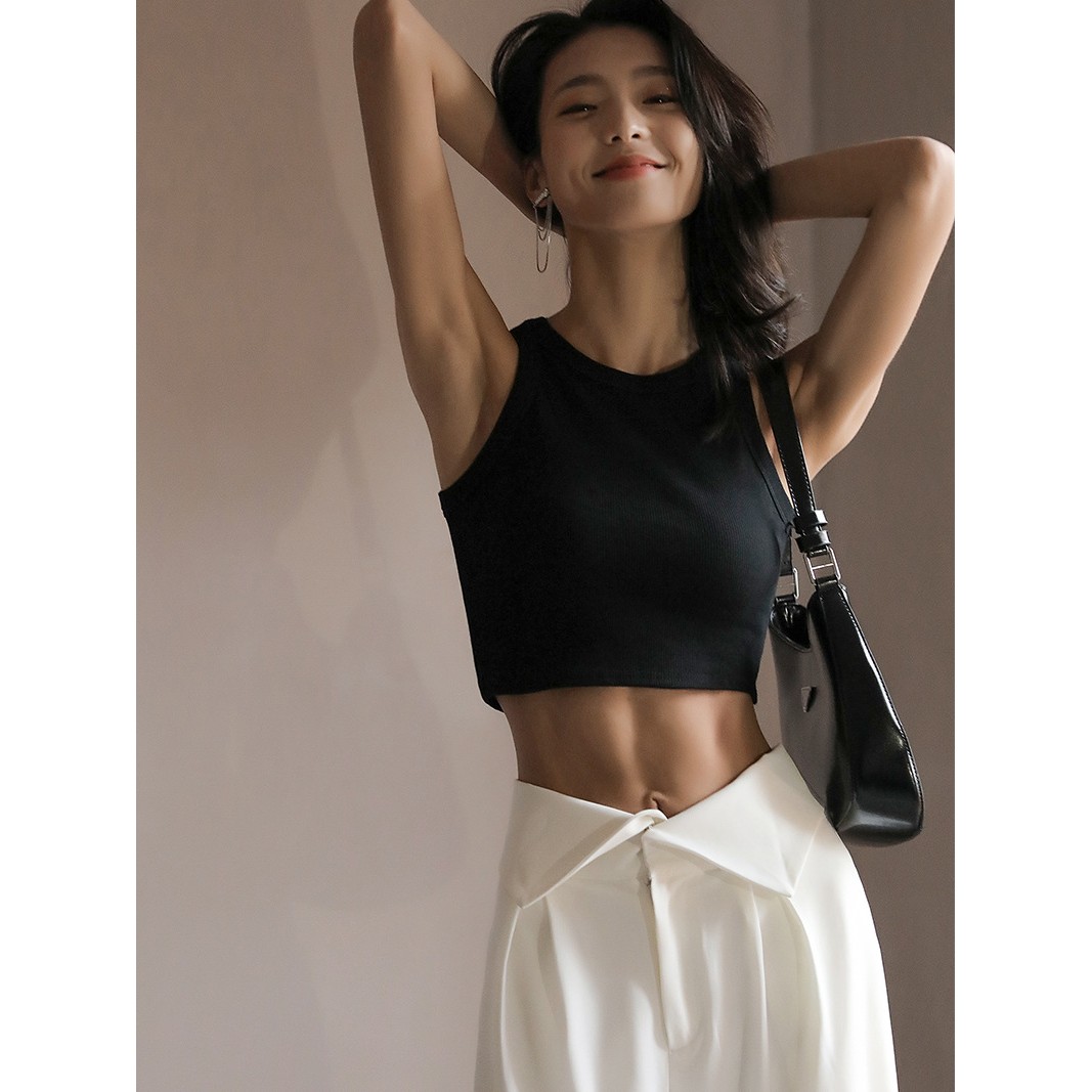 严选夏季薄色短款打底吊带小背心内衣女白色美背网红短款内搭背心