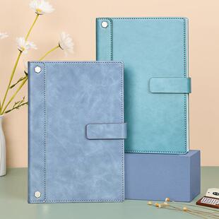 笔记本a5磁铁扣复古记事本子可印LOGO仿皮商务B5本子盒装套装定制