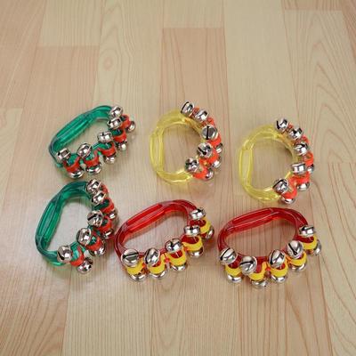 奥尔夫音乐教具 透明塑料木制手串铃 儿童手摇皮手铃乐器