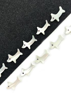 天然海水贝壳白色散珠9x14mm形扁珠直孔串珠 DIY手链饰品配件