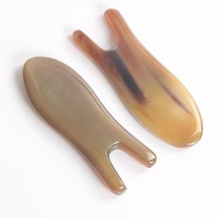 牛角眼刮天然正小黄牛角扁平鼻梁按摩器 鼻梁眼窝两用鼻刮器