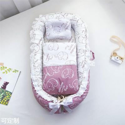 全棉花边婴儿巢床带被子直供婴儿床中床可拆洗bb婴儿窝