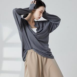 水系舞蹈服男女同款潮T街舞爵士舞上衣色宽松长袖现代练功服装定