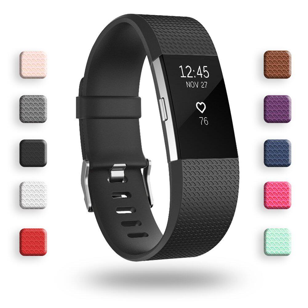 适用于Fitbit charge2手环方格纹替换表带TPE材料现货