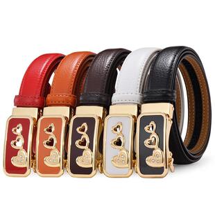 皮带女士红色时尚腰带自动扣韩版简约休闲百搭装饰裤带潮
