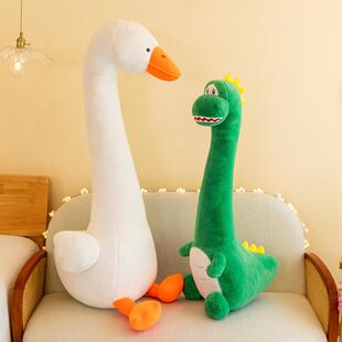 新款网红长脖子恐白鹅毛绒玩具长条抱枕活动礼品外贸定制