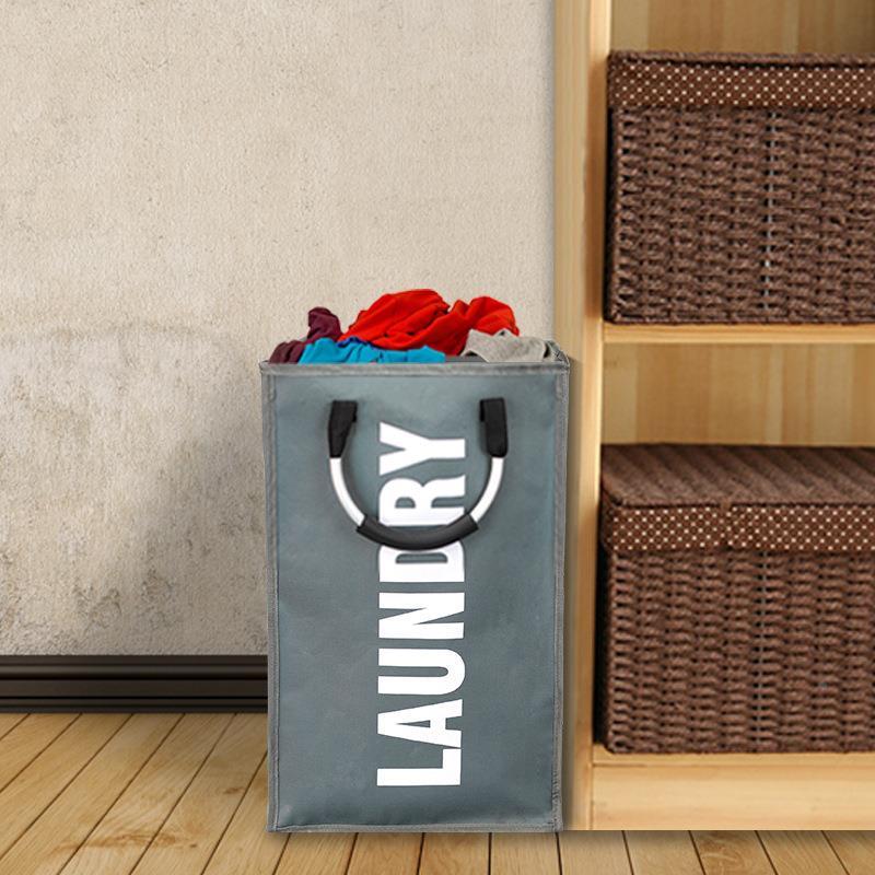 可折叠洗衣袋 牛津布铝架铝提手牛津布脏衣收纳袋