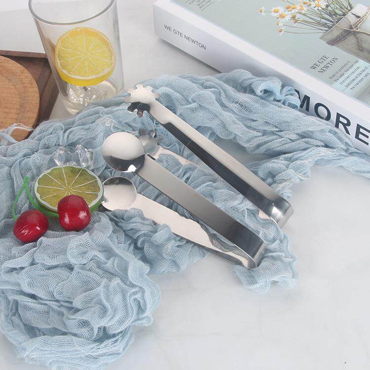 不锈钢花型冰夹 圆形冰块夹面包夹多功能食物夹毛巾夹子