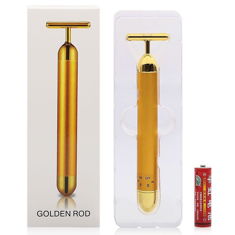 仪工具棒24K金脸部按摩器 电动棒 T型脸部按摩棒
