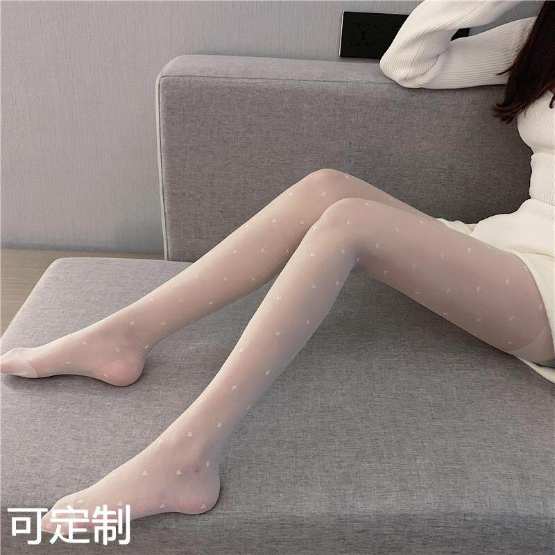 潮款打底爱心丝袜新款网红日系ins波点美腿JK黑丝袜