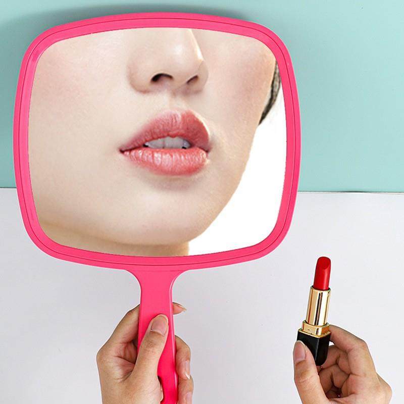 手持镜子可悬挂手柄镜子化妆纹绣镜梳妆镜大号化妆镜子定制