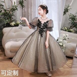 黑色晚礼服2027春季 甜美生日公主裙儿童主持人钢琴演奏演出服 新款