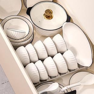 釉下彩北欧玄月防滑家用陶瓷餐具套装碗盘面汤碗鱼盘自由组合定制