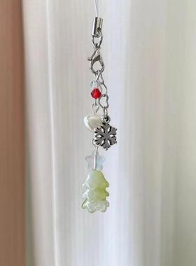 【绿色森林】手机链卡册串珠系绳钥匙扣雪花可爱挂件配饰青青草原