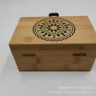 新品 木盒 收纳盒贵重物品礼品包装 现货竹木带锁扣礼品盒桌面翻盖式