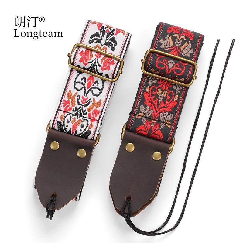 特色刺绣吉他背带头贝司肩带加厚加宽民谣电吉他斜跨琴带配件