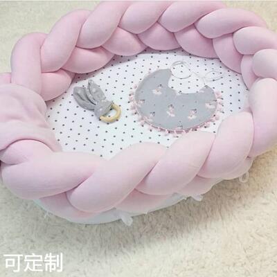 全棉编织折叠便携式婴儿床中床仿生可拆洗手工围栏立体防护婴儿床