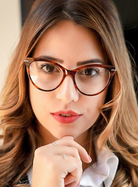 92322 時尚新款复古女平光镜舒适TR90框架镜可配近视镜防蓝光眼镜