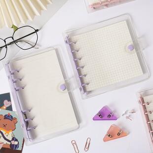 高颜值ins风手帐本小清新女男透明本子PVCA6活页本生活日常笔记本定制