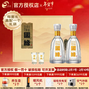 今世缘 国缘 淡雅礼盒装浓香型纯粮白酒500ml*2瓶 春节年货送礼