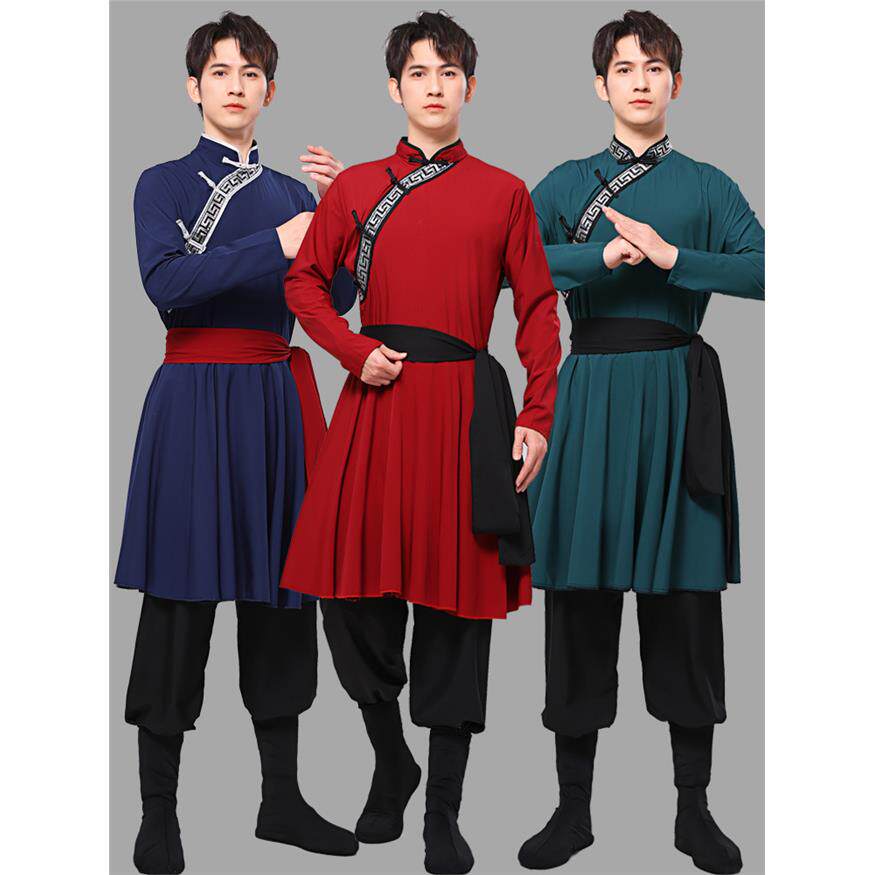 蒙古演出服装男练功服舞