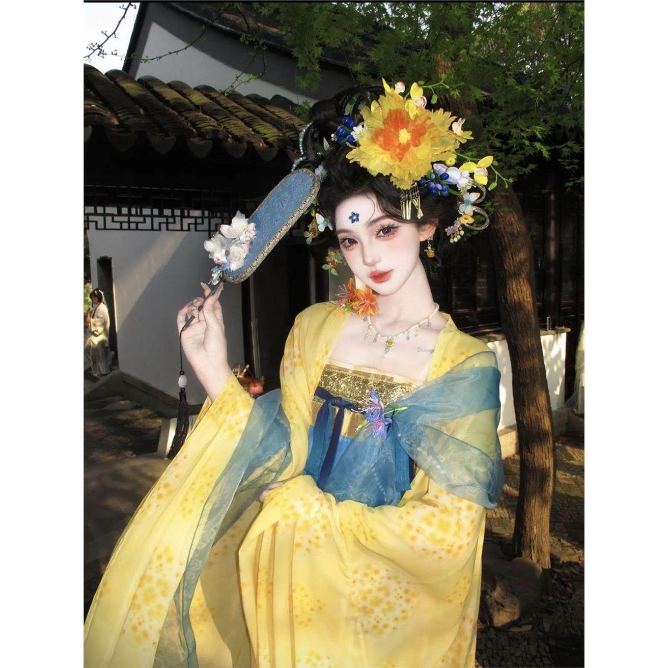 爆款簪花【芳华】汉服唐制国风齐胸襦裙大袖复原春夏套装大唐风