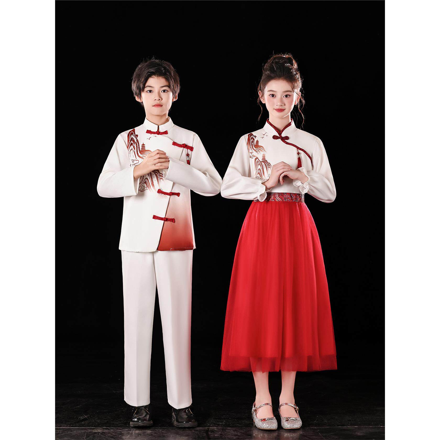 儿童合唱演出服男女小学