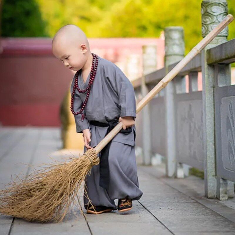 儿童和尚服宝宝套装小沙弥僧袍少林寺棉麻婴儿男童演出汉服衣服