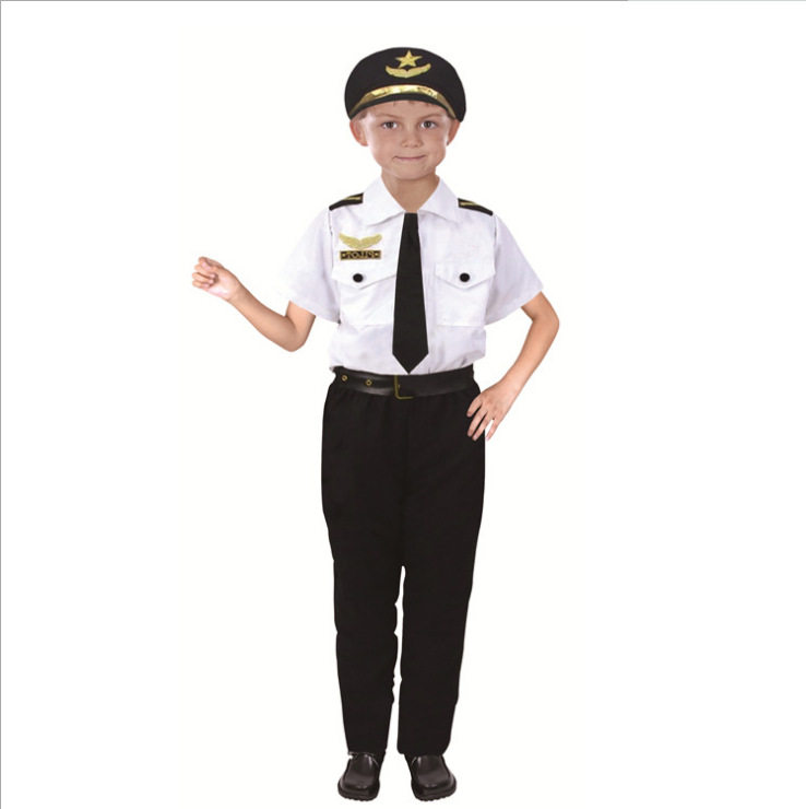 儿童表演演出飞行员制服装扮演飞机机长服饰幼儿园演出聚会道具