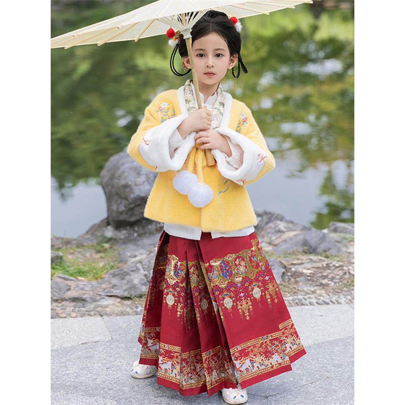 新中式汉服女童秋冬款国