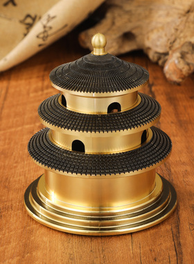 天坛香炉锌合金中式摆件家居室茶道客厅香薰仿古炉家用上香摆设