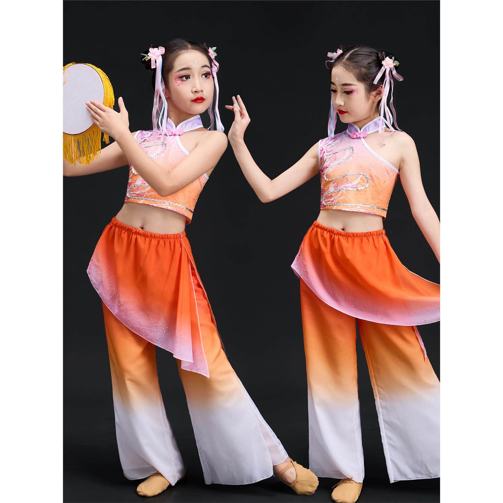儿童古典舞蹈服装扇子舞
