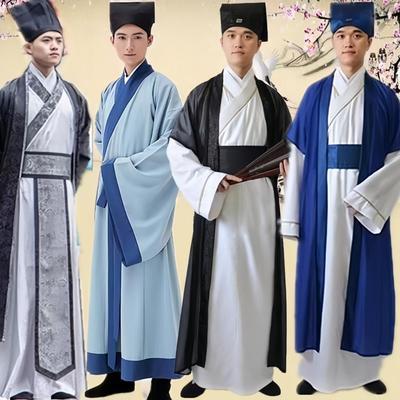古装汉服男宋朝服饰唐装员外侠客私塾古代教书先生国学毕业班官服