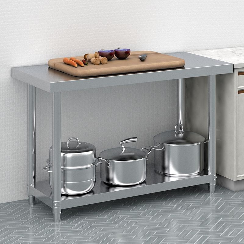 不锈钢工作台厨房加厚操作台置物架商用家用案板切菜台可移动桌子