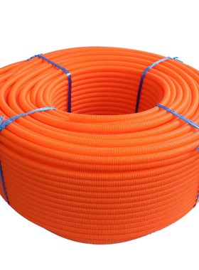 橙色波纹管PP阻燃彩色穿线蛇皮管新J能源汽车穿线软管可开口