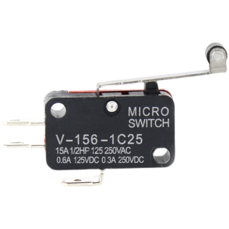 V-156-1C25 行程限位微动开关 15A 铜脚银触点自复位带滚轮 三3脚